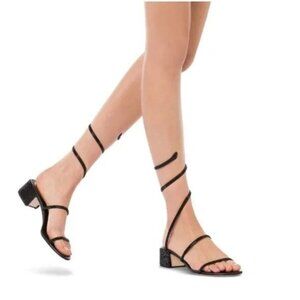Rene Caovilla cleo snake 40mm embellished twirl crystal sandals size 5